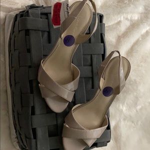 Never worn Calvin Klein open toe sling backs